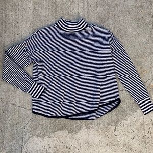 Madewell Stripe Mix Ashbury Mockneck Pullover Sweater